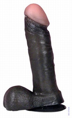 Man Size Natural Black Realistic Cock Dildo, 18 cm