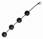 Anaalballen Zwart Rubber 4 x 62 mm